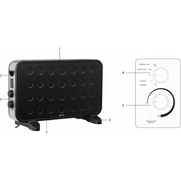 ECG Convection heater ECG TK 2070 Black