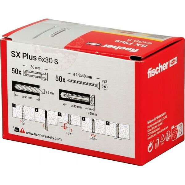 Sourcing University pin SX Plus 6x30 mm, with screw. 50 pcs.