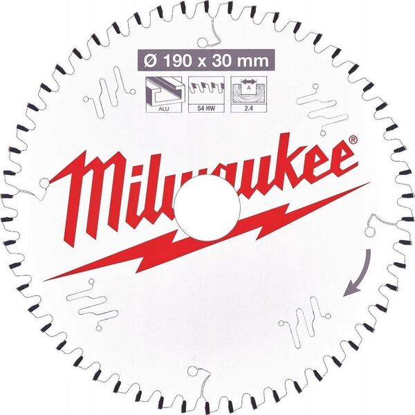 Milwaukee MILWAUKEE CIRCULAR SAW 184x30x2.4x54z ALUMINUM CSB P W
