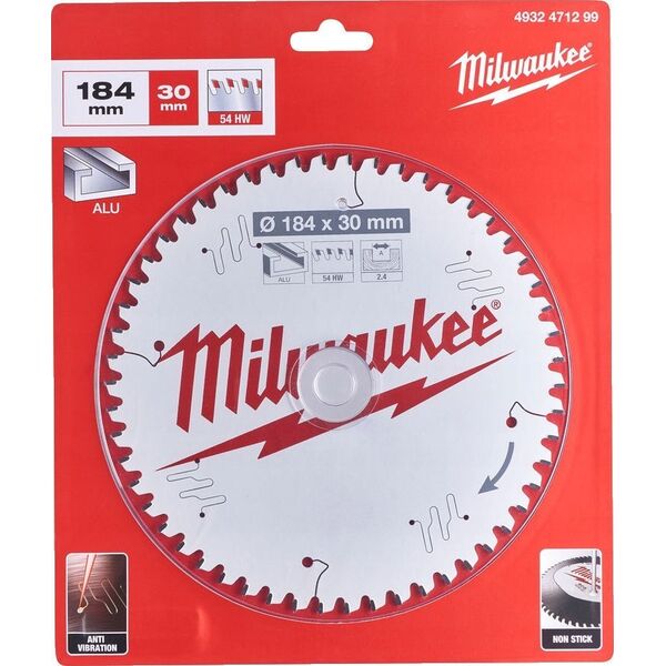 Milwaukee MILWAUKEE CIRCULAR SAW 184x30x2.4x54z ALUMINUM CSB P W