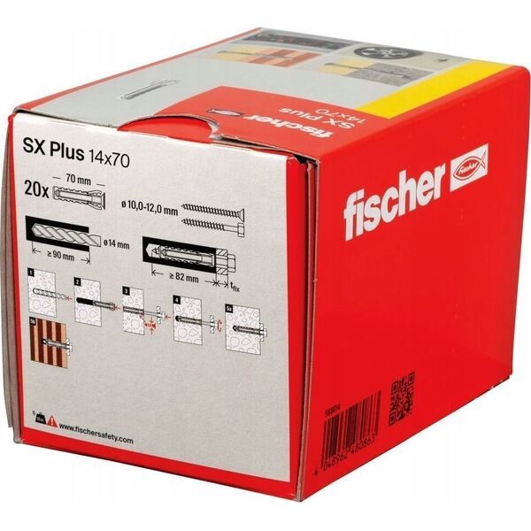 Sourcing FISCHER T-SHIRT SX PLUS 14x70 /20 pcs. LIGHTWEIGHT UNIVERSAL FIXINGS