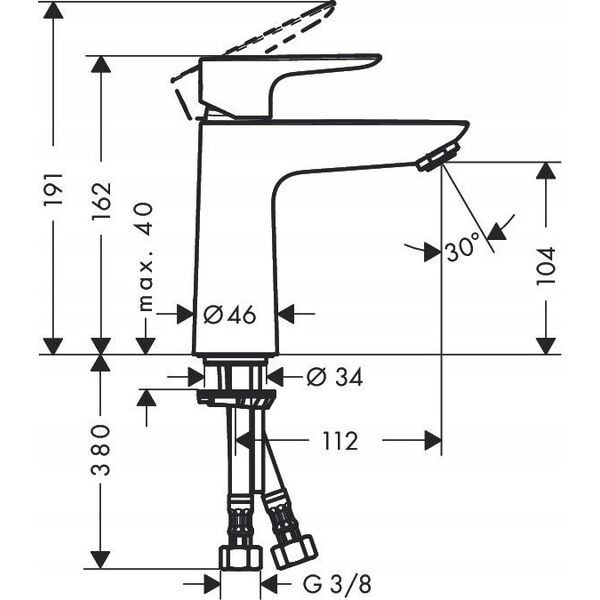 Bateria umywalkowa Hansgrohe Mixer for washbasin HG Talis E110 71714000