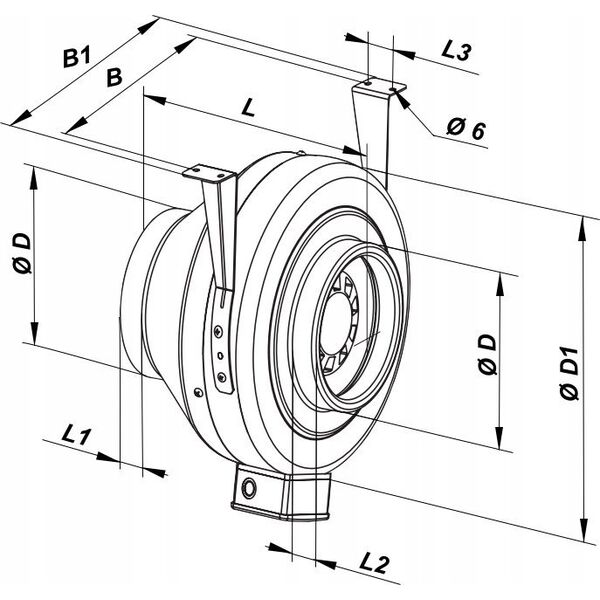 Vents INLINE CENTRIFUGAL FAN VENTS VKMZ 150
