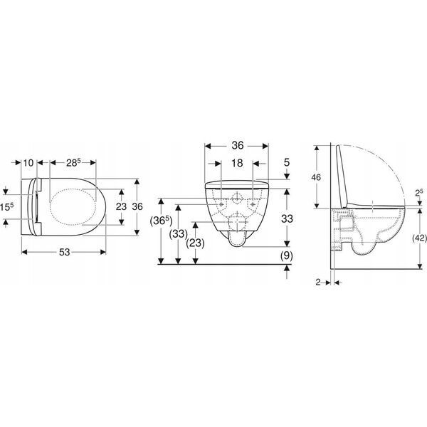 Miska WC Sourcing WC HUNG SELNOVA RIMFREE WITH COVER