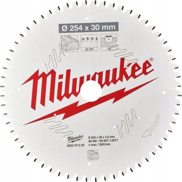 Milwaukee MILWAUKEE CIRCULAR SAW 254x30x3.0x60 with CSB