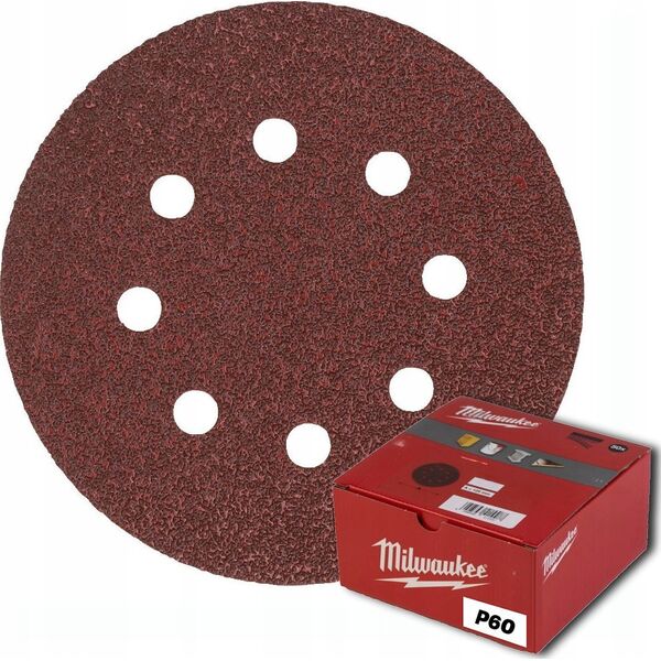 Milwaukee MILWAUKEE ABRASIVE DISC 125mm 8 HOLES P80 /50 pcs.