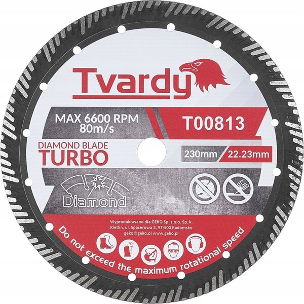Tvardy Tarcza diamentowa Turbo 230x15x22.23mm (25)
