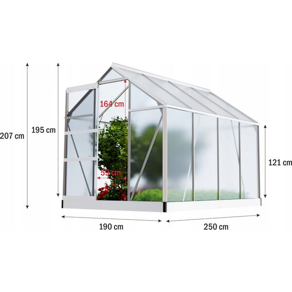 Sourcing NAC GREENHOUSE POLYCARBONATE 250x190x195/121cm