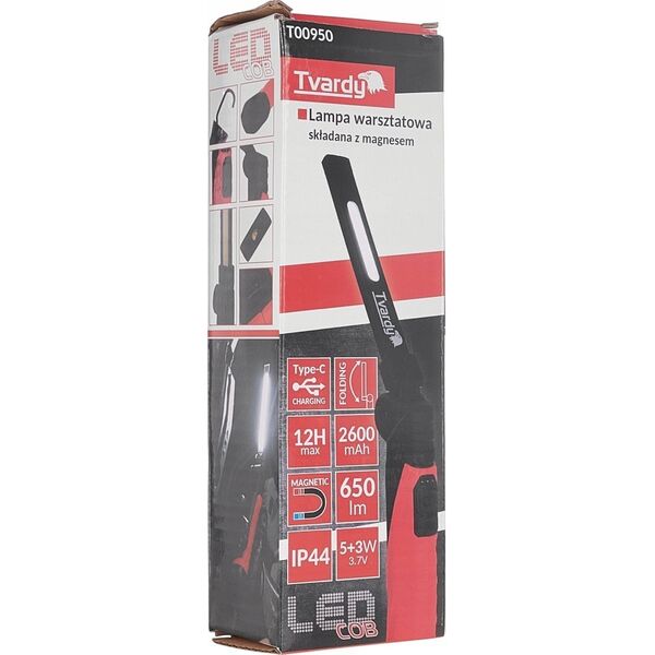 Tvardy Lampa warsztatowa składana z magnesem LED COB 5W + 3W 2600mAh 650lm IP44 (40)