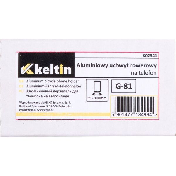 KELTIN Aluminiowy uchwyt rowerowy G-81 na telefon (100)