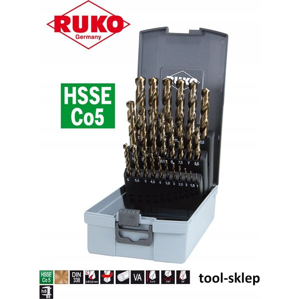 Wiertło Sourcing 25-piece metal drill set RUKO HSS-G Co5