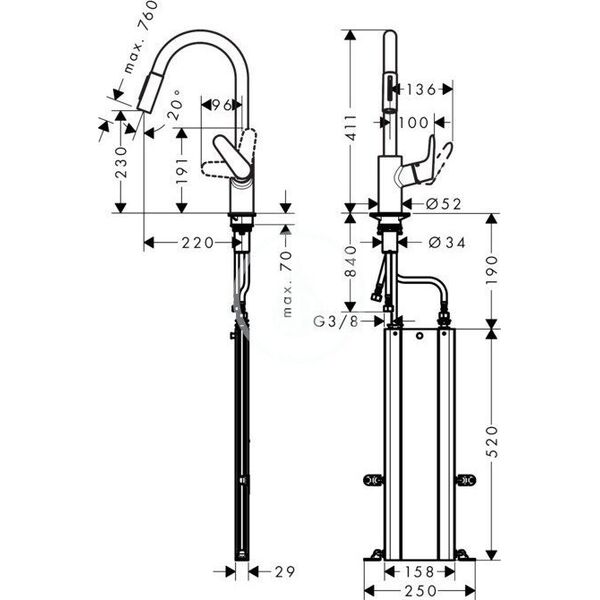 Bateria kuchenna Hansgrohe Kitchen faucet with pull-out hose Hansgrohe 73880800