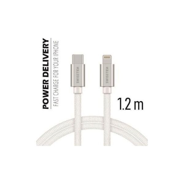 Kabel USB Sourcing USB-C - Lightning 1.2 m Srebrny (SW-QU-LIGHUSBC-1.2M-S)