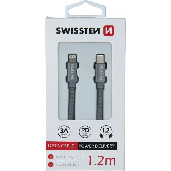 Kabel USB Sourcing USB-C - Lightning 1.2 m Srebrny (SW-QU-LIGHUSBC-1.2M-S)