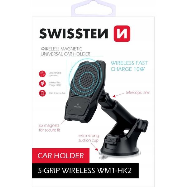 Sourcing Swissten WM1-HK2 Holder With Wireless Charging + Micro USB Cable 1.2m Black