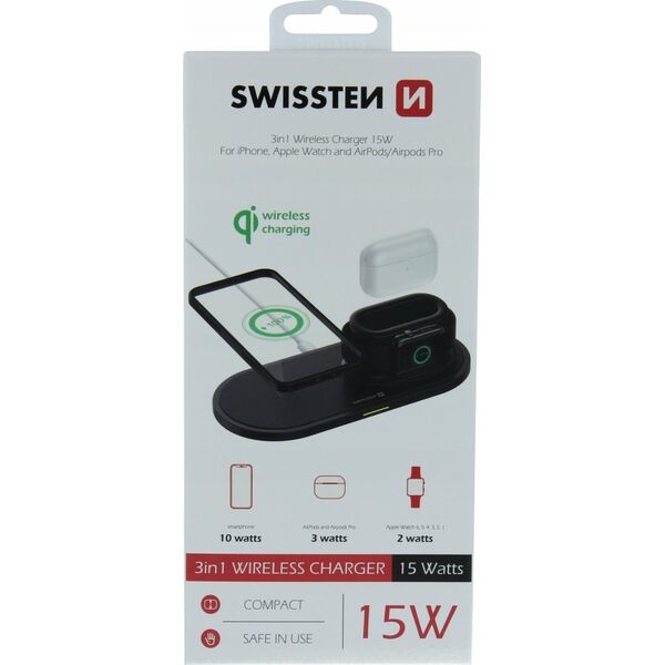 Ładowarka Sourcing Swissten 15W Wireless charger with USB-C 1.5m cable