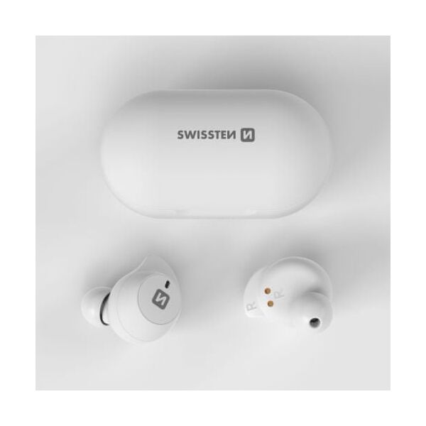 Słuchawki Sourcing Swissten Stone Buds Bluetooth 5.0 Stereo Headphones with Microphone White