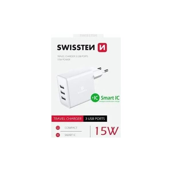 Ładowarka Sourcing Swissten Smart IC Network Charger 3x USB 3A 15W