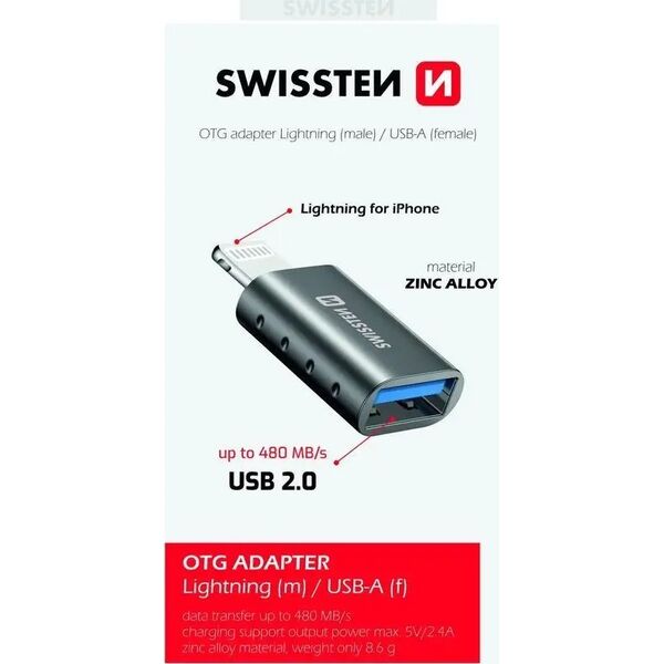 Adapter USB Sourcing Swissten OTG Adapter Lightning to USB Connection