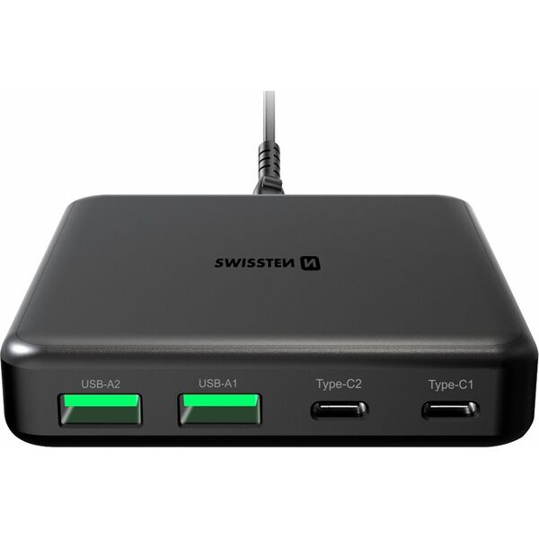 Zasilacz do laptopa Sourcing Swissten Desktop GaN Charger Adapter 2x USB-C / 2x USB / 65W
