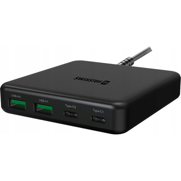 Zasilacz do laptopa Sourcing Swissten Desktop GaN Charger Adapter 2x USB-C / 2x USB / 65W