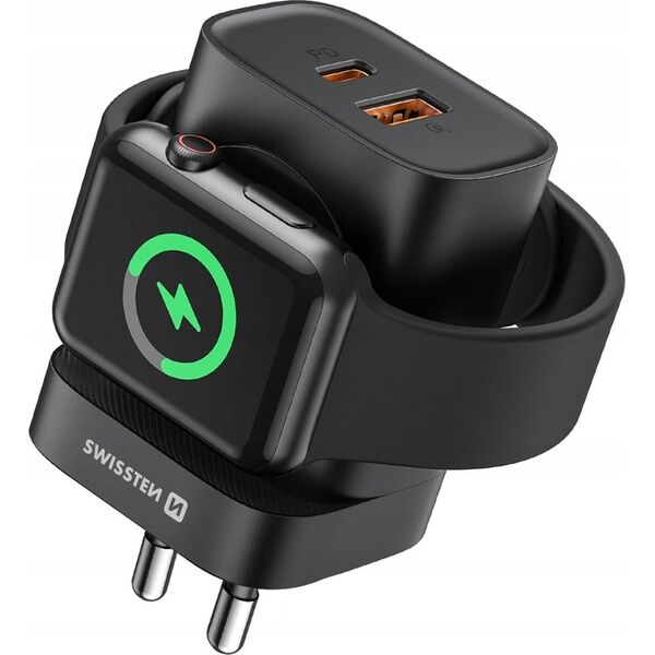 Zasilacz do laptopa Sourcing Swissten Travel Network Charger USB-A / USB-C / iWatch