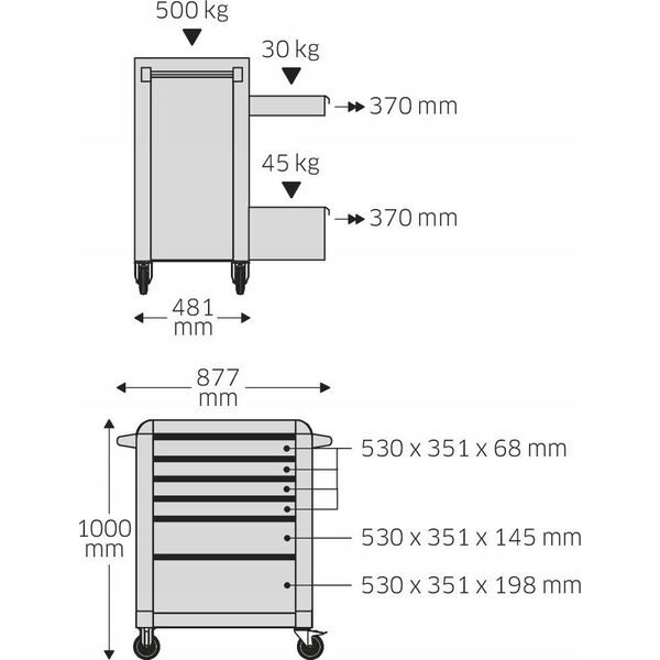 Wózek narzędziowy Sourcing Tool trolley with tools STAHLWILLE TTS 93/157QR