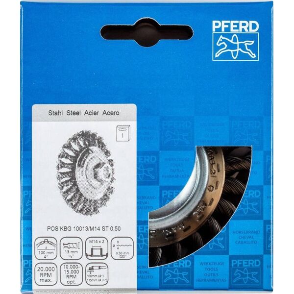 Sourcing Metal brush 100x13mm PFERD KBG ST 0.5 M14