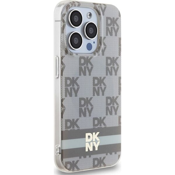 DKNY DKNY DKHMP13LHCPTSE iPhone 13 Pro / 13 6.1" beżowy/beige hardcase IML Checkered Mono Pattern & Printed Stripes MagSafe