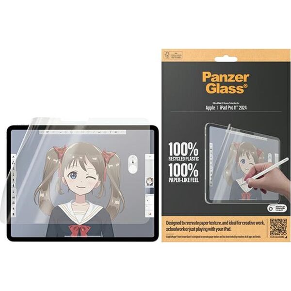 PanzerGlass PanzerGlass GraphicPaper iPad Pro 2024 11" Anti Glare, Case Friendly, Ultra-wide Fit 2832