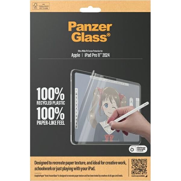 PanzerGlass PanzerGlass GraphicPaper iPad Pro 2024 11" Anti Glare, Case Friendly, Ultra-wide Fit 2832