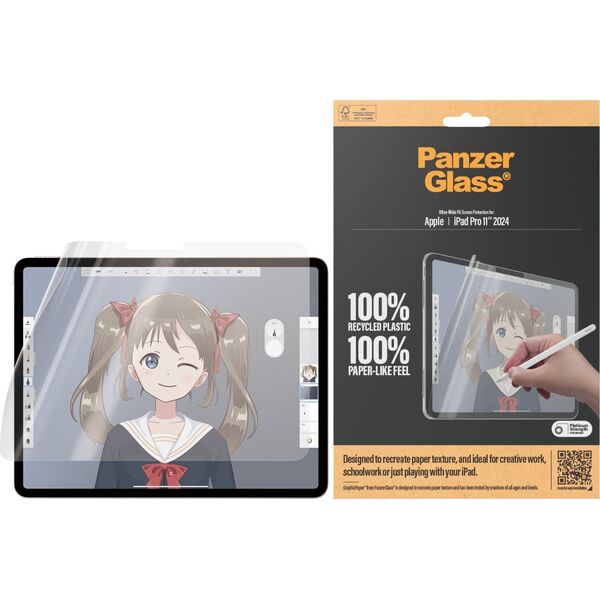 PanzerGlass PanzerGlass GraphicPaper iPad Pro 2024 11" Anti Glare, Case Friendly, Ultra-wide Fit 2832