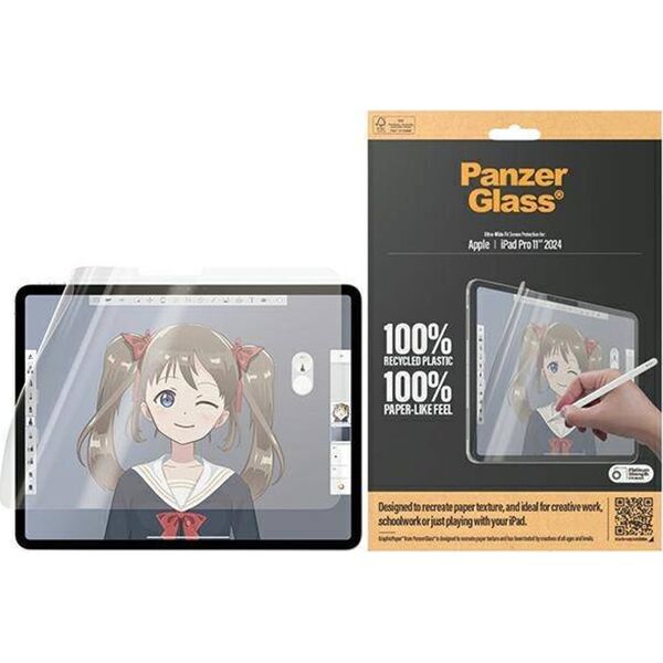 PanzerGlass PanzerGlass GraphicPaper iPad Pro 2024 11" Anti Glare, Case Friendly, Ultra-wide Fit 2832