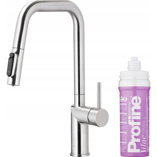 Bateria kuchenna KFA DUERO PURE STYLE PULL-OUT BATERIA KUCHENNA Z FUNKCJĄ FILTRACJI WODY I WYCIĄGANĄ WYLEWKĄ + ZESTAW FILTRUJĄCY PROFINE LILAC S, INOX