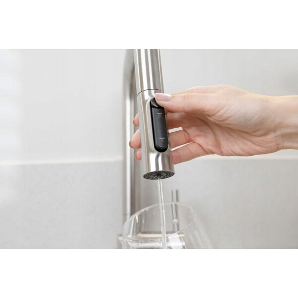 Bateria kuchenna KFA DUERO PURE STYLE PULL-OUT BATERIA KUCHENNA Z FUNKCJĄ FILTRACJI WODY I WYCIĄGANĄ WYLEWKĄ + ZESTAW FILTRUJĄCY PROFINE LILAC S, INOX