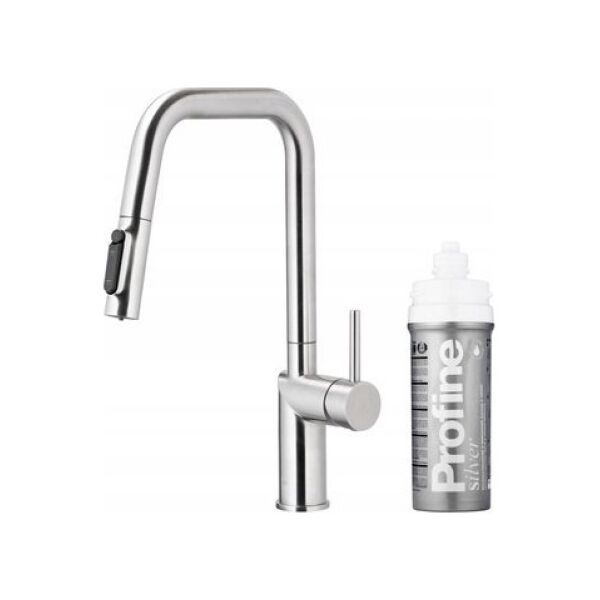 Bateria kuchenna KFA DUERO PURE STYLE PULL-OUT BATERIA KUCHENNA Z FUNKCJĄ FILTRACJI WODY I WYCIĄGANĄ WYLEWKĄ + ZESTAW FILTRUJĄCY PROFINE SILVER S, INOX