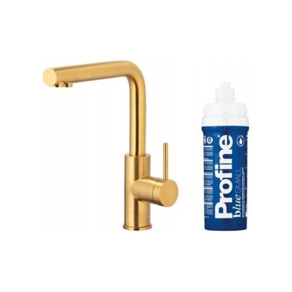 Bateria kuchenna KFA DUERO PURE BASIC BATERIA KUCHENNA Z FUNKCJĄ FILTRACJI WODY + ZESTAW FILTRUJĄCY PROFINE BLUE S, BRUSHED GOLD