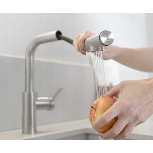 Bateria kuchenna KFA DUERO PURE BASIC PULL-OUT BATERIA KUCHENNA Z FUNKCJĄ FILTRACJI WODY I WYCIĄGANĄ WYLEWKĄ + FILTR HYDRO, INOX