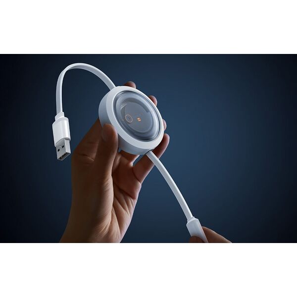 Kabel USB Baseus USB-A - USB-C + microUSB + Lightning 1.1 m Biały (P10368700211-01)