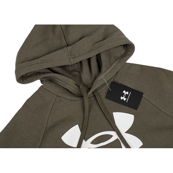 Under Armour Bluza z kapturem kangurka męska Under Armour Rival Fleece Logo HD oliwkowa 1379758 390 M