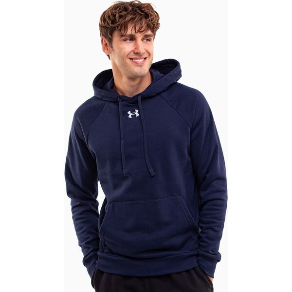 Under Armour Bluza z kapturem kangurka męska Under Armour Rival Fleece Hoodie granatowa 1379757 410 L