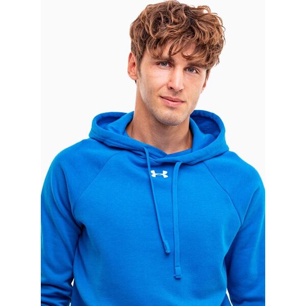 Under Armour Bluza z kapturem kangurka męska Under Armour Rival Fleece Hoodie niebieska 1379757 406 M