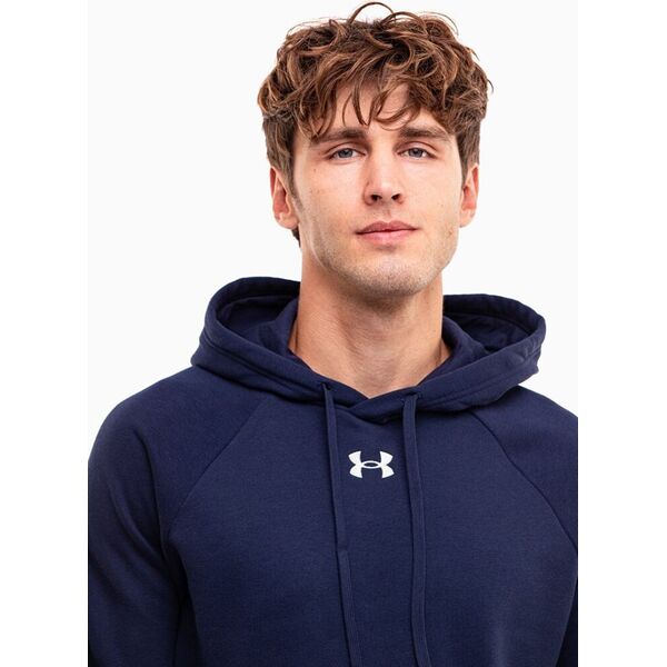Under Armour Bluza z kapturem kangurka męska Under Armour Rival Fleece Hoodie granatowa 1379757 410 M