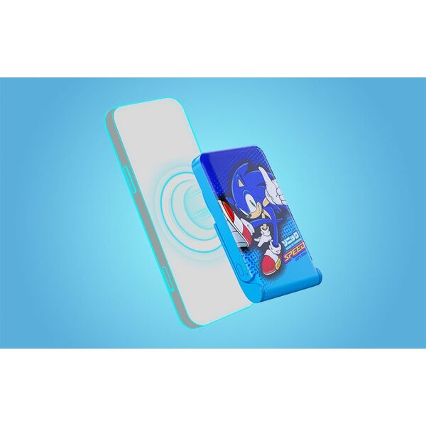 Powerbank OTL Powerbank magnetyczny OTL 5000 mAh, USB-C 15W, Sonic The Hedgehog ze stojakiem (niebieski)