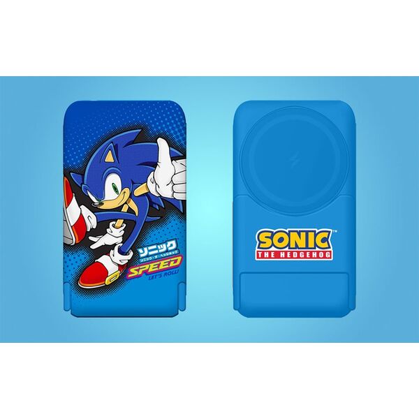 Powerbank OTL Powerbank magnetyczny OTL 5000 mAh, USB-C 15W, Sonic The Hedgehog ze stojakiem (niebieski)