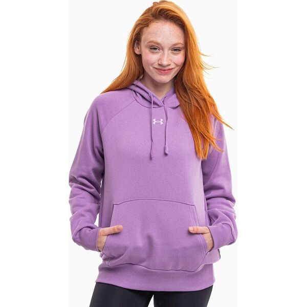 Under Armour Bluza z kapturem kangurka damska Under Armour Rival Fleece Hoodie fioletowa 1379500 560 L