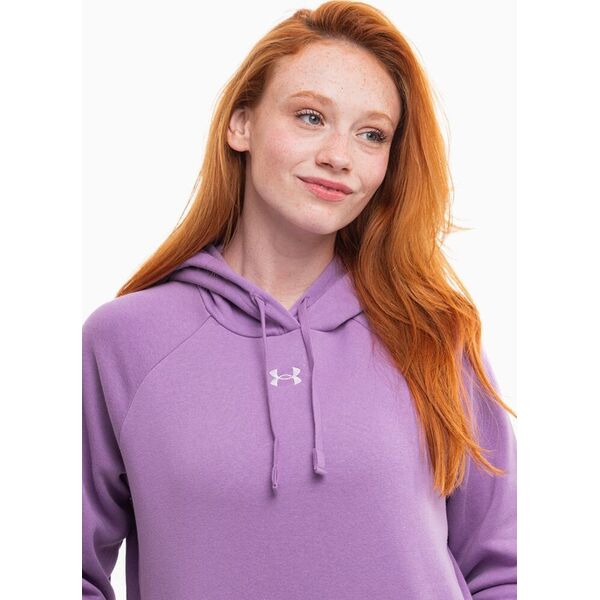 Under Armour Bluza z kapturem kangurka damska Under Armour Rival Fleece Hoodie fioletowa 1379500 560 M