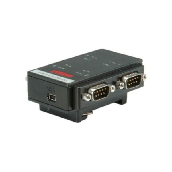 Adapter USB Roline Adapter ROLINE USB 2.0 na RS232 do montażu na szynie DIN, 4-portowy