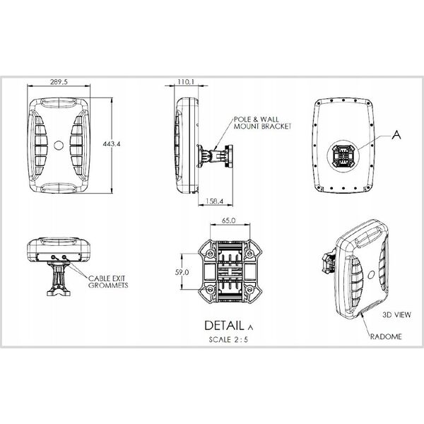 Moduł GPS Poynting Poynting Antennas 5G/LTE Mast/Wand A-XPOL-0024-V1-01 weiß SMA (M) 11dBi 5m