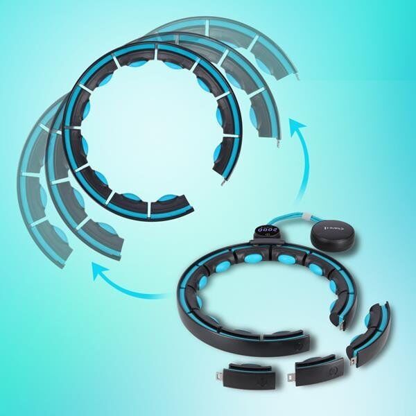 HMS HHM17 HULA HOP BLACK/TURQUOISE Z MAGNESAMI I OBCIĄŻNIKIEM + LICZNIK HMS